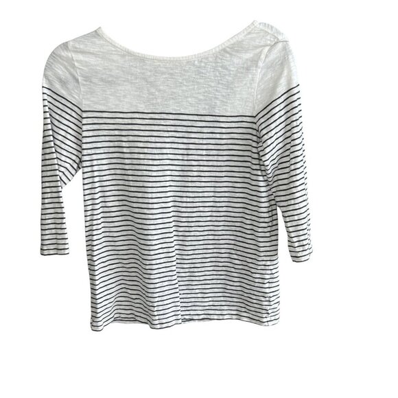 White Label The White Company Breton Striped Open Keyhole Back Top Size 2 - Picture 3 of 9